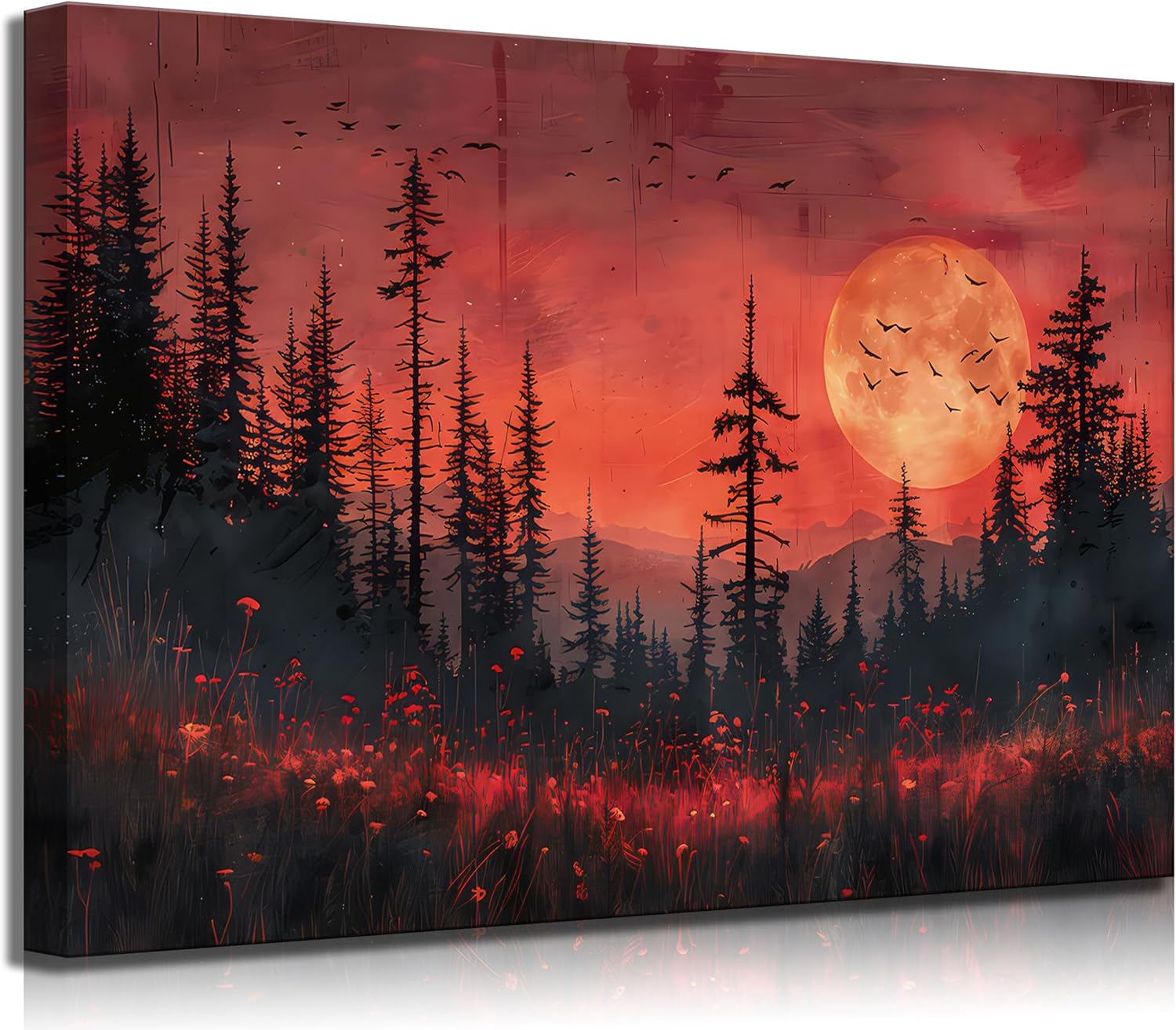 Zoirvix Red Moon Forest Canvas