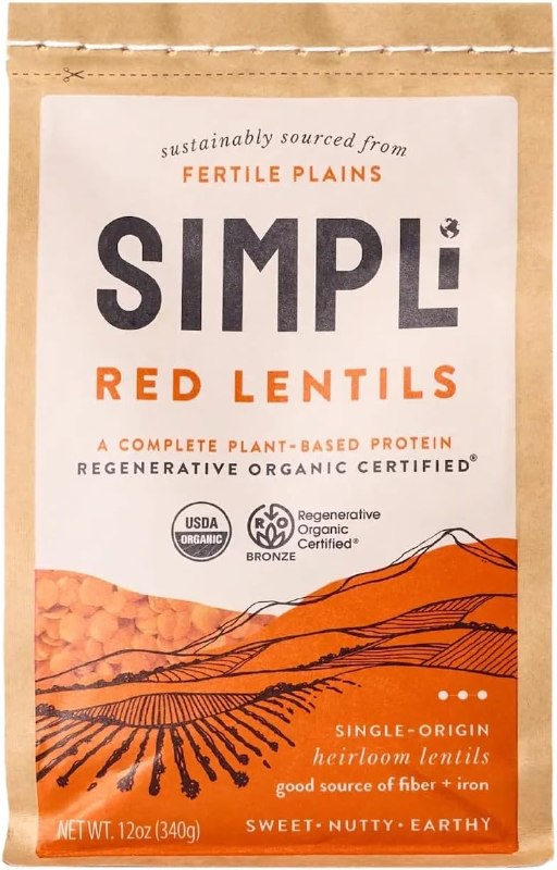 SIMPLi Regenerative Organic Red Lentils