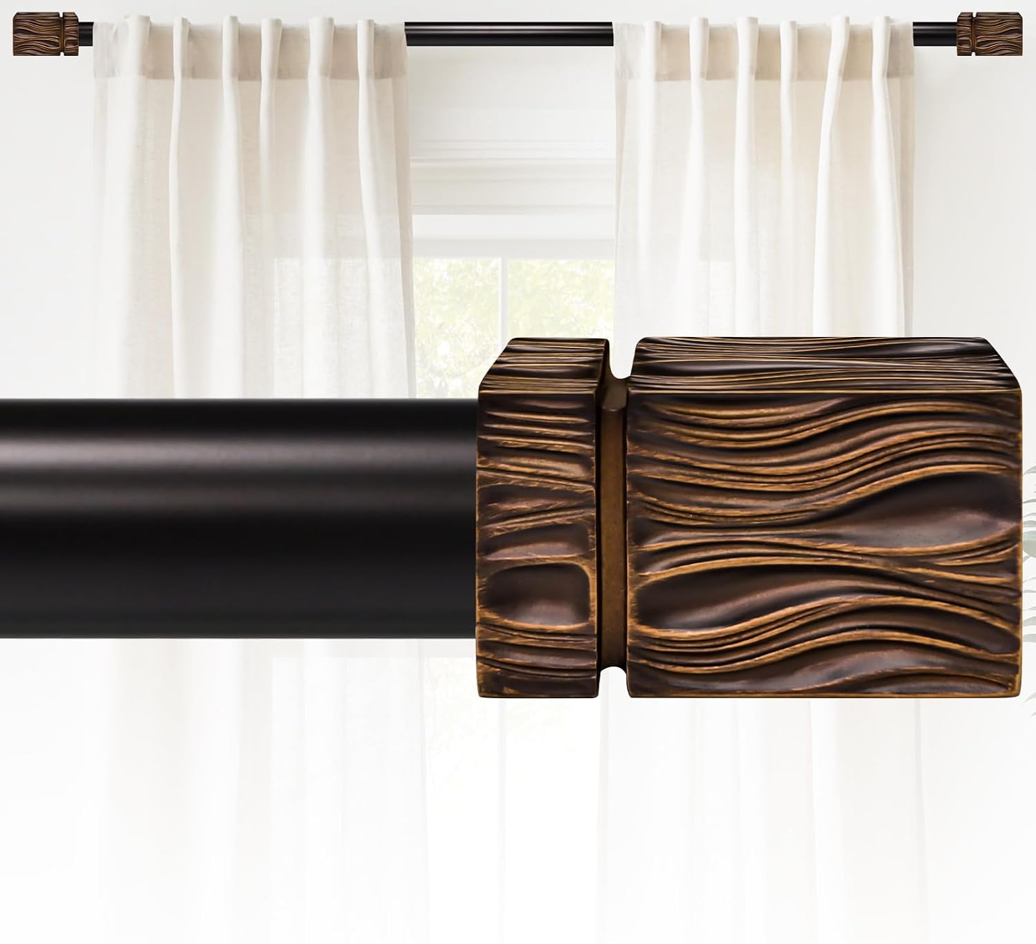Brown Grain Curtain Rods