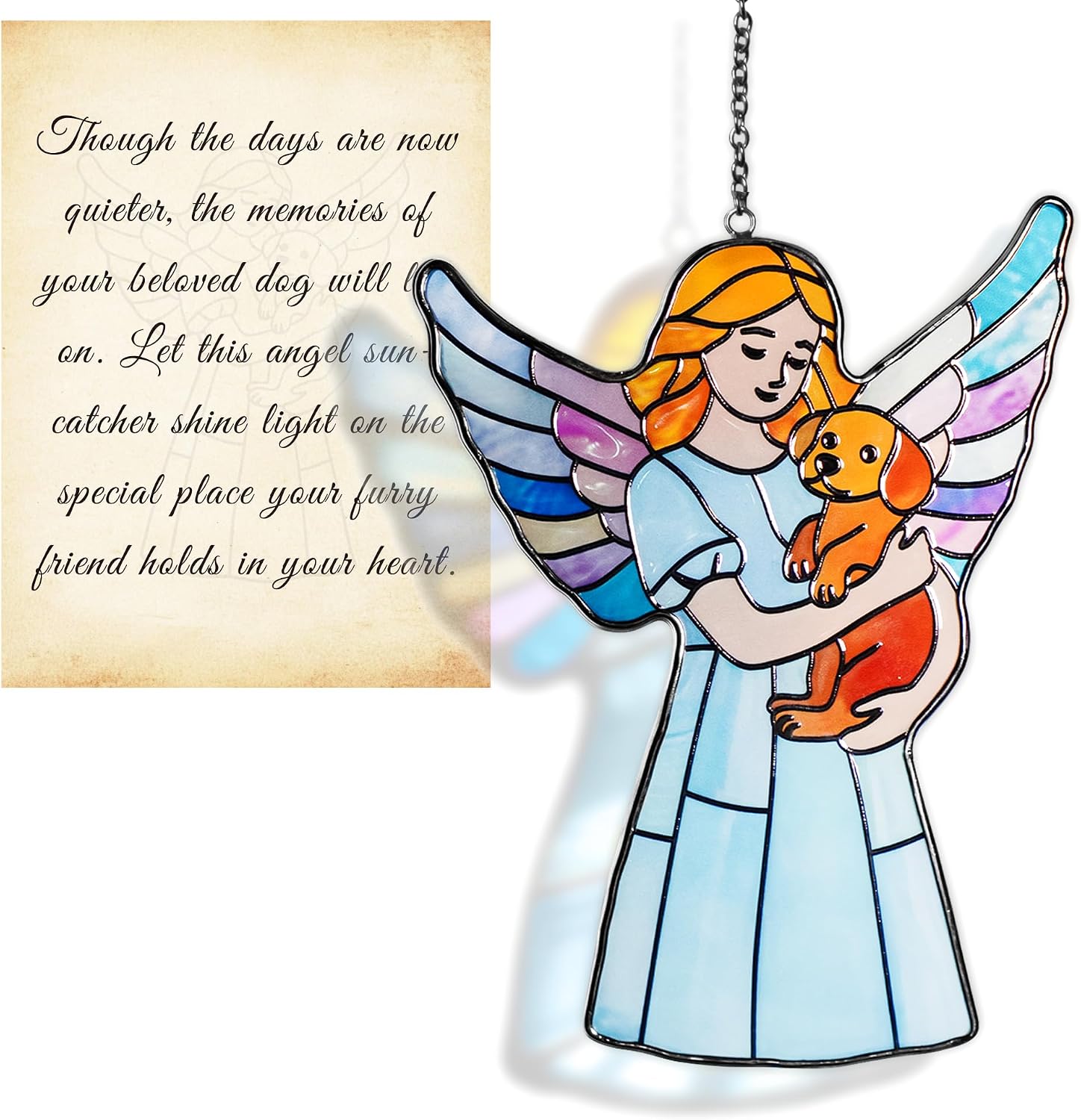 Dog Angel Memorial Suncatchers