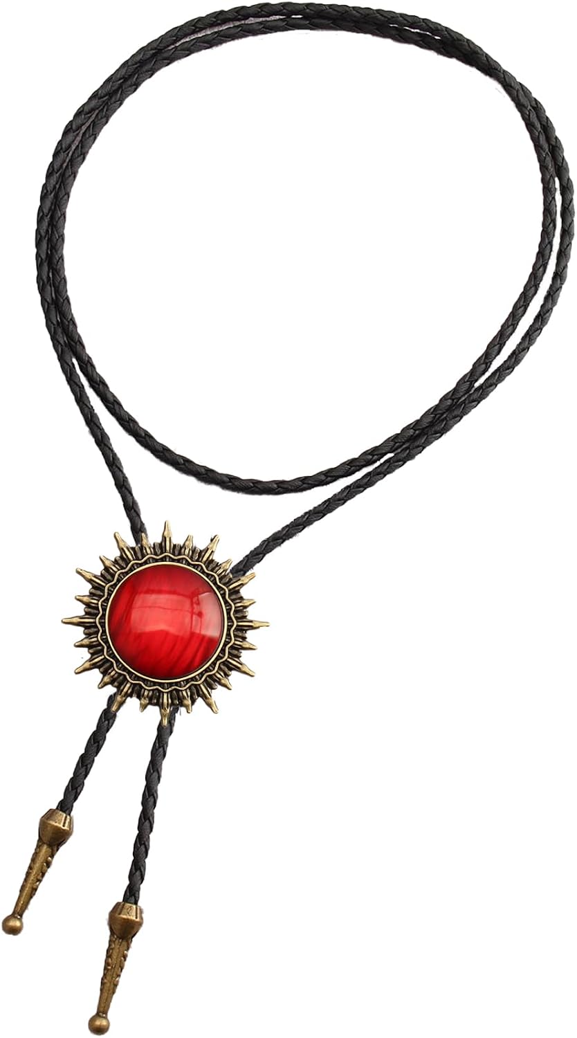 Bolo Tie for Men Western Cowboy Leather Necktie Rope Cord Pendant Necklace Braided Jewelry for Women