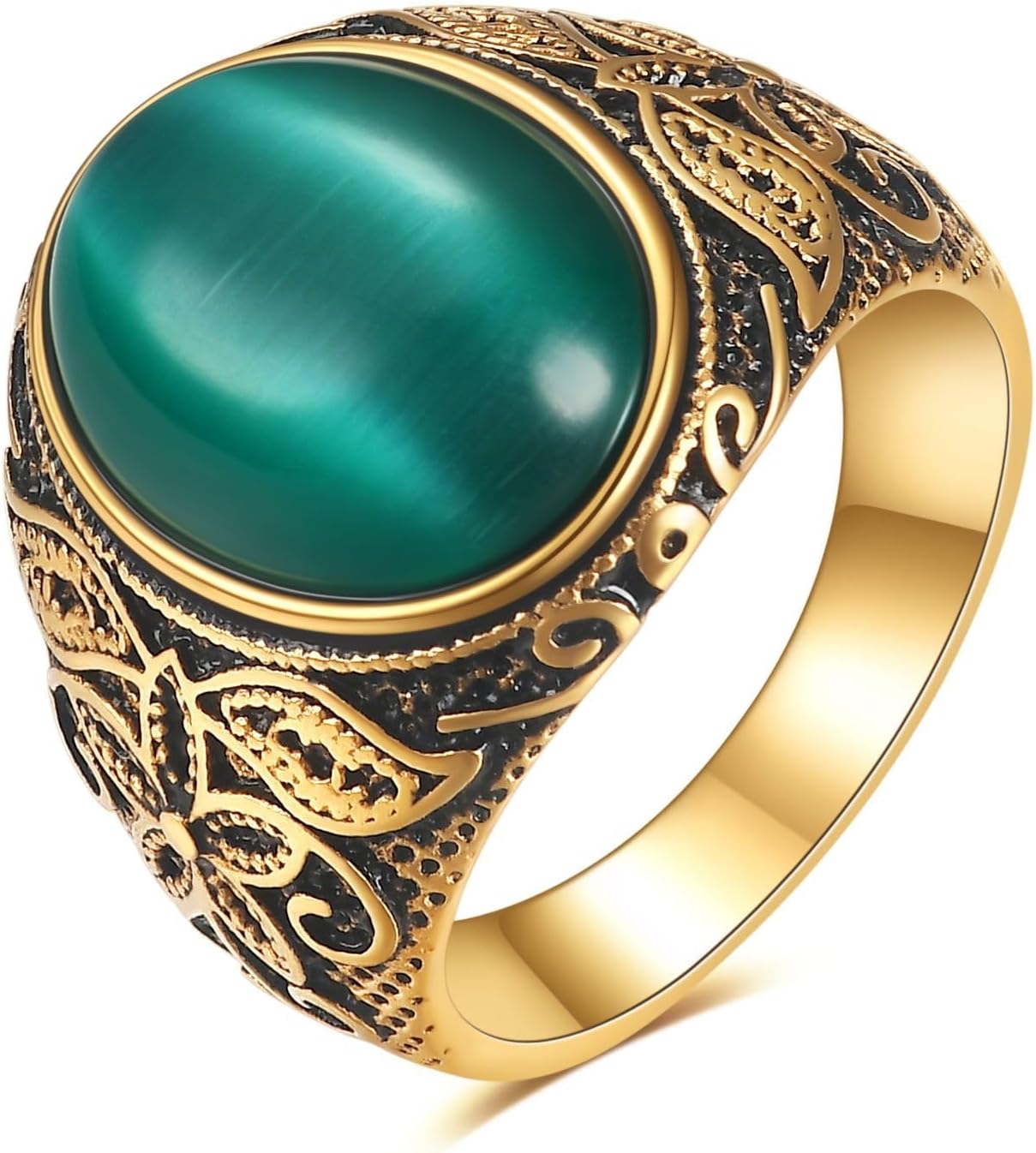 Retro Tiger Eye Stone Rings